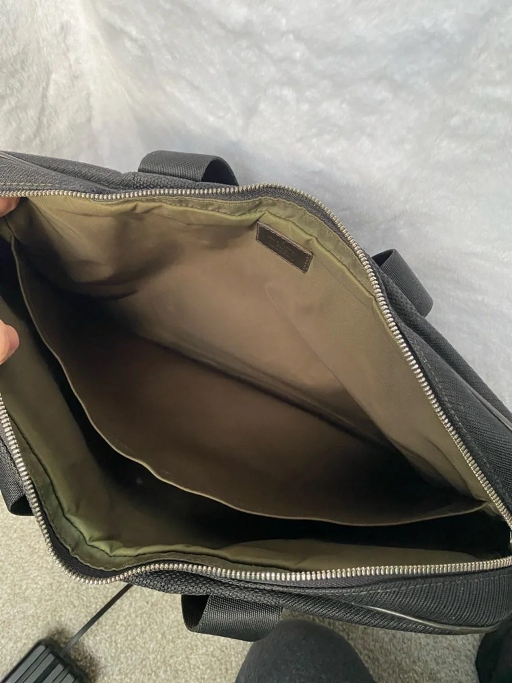 Louis Vuitton Black Canvas Briefcase with Top Handles